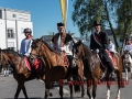 Die Blutreitergruppe aus Obereisenbach, Krumbach und Tannau in der Bahnhofstraße