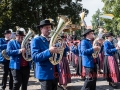 Erstmals mit Musik-Kapelle in Bad Wurzach: Die MK-Obereisenbach begleitet die Blutreitergruppe Tettnang